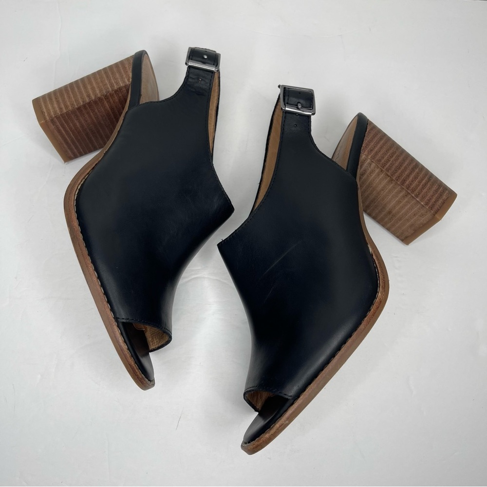 Madewell The Cary Sandal In Leather Open-Toe Heel Booties Size 9.5 - Picture 2 of 15